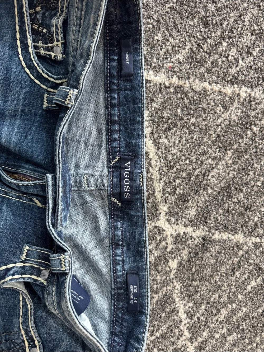 Vigoss Blue Faded Distressed Denim Shorts